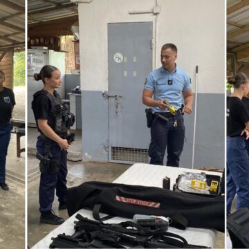 La brigade territoriale de Petit Bourg a accueilli ses 21 jeunes cadets de la gendarmerie mercredi 17 avril. Photo : Gendarmerie de Guadeloupe