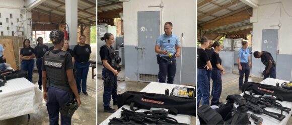 La brigade territoriale de Petit Bourg a accueilli ses 21 jeunes cadets de la gendarmerie mercredi 17 avril. Photo : Gendarmerie de Guadeloupe