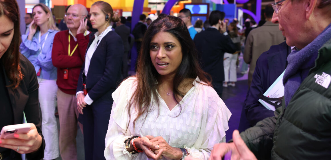 Prisca Thevenot, ministre déléguée chargée du Renouveau démocratique de la France au salon des startups technologiques et de l'innovation Vivatech à la Porte de Versailles à Paris, le 23 mai 2024. Photo : Philemon Henry / Sipa / 2405231910